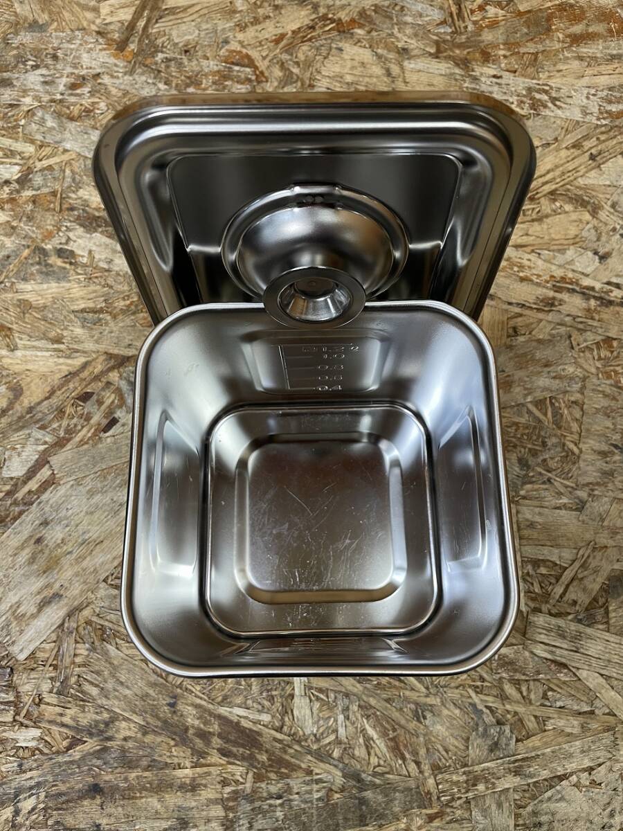 C(6875)ステンレス 角キッチンポット 3個セット 12・9・8㎝ 蓋あり 