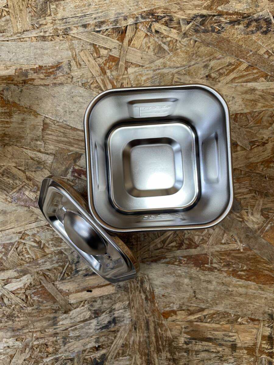 C(6875)ステンレス 角キッチンポット 3個セット 12・9・8㎝ 蓋あり 