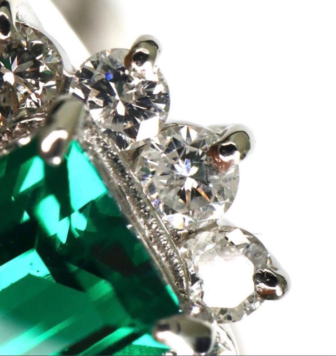 1円〜!!売り切り!!Crescent Vert(クレサンベール)▼Pt950天然ダイヤモンド/エメラルドリング▼D 約6.9g diamond emerald 指輪 ED6/ED7S1013_5