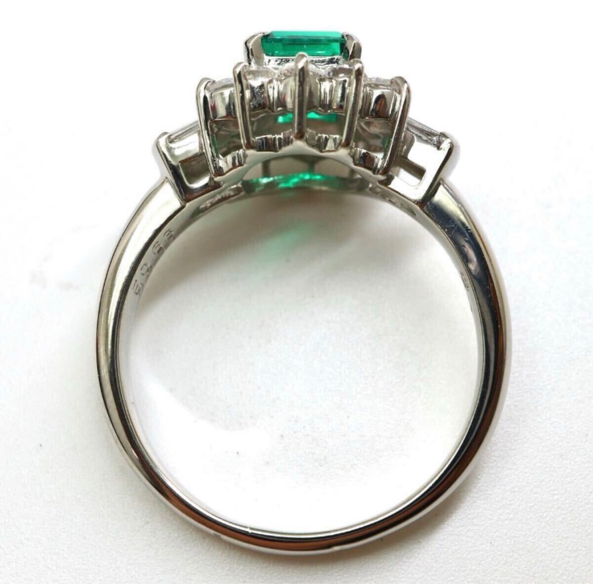 1円〜!!売り切り!!Crescent Vert(クレサンベール)▼Pt950天然ダイヤモンド/エメラルドリング▼D 約6.9g diamond emerald 指輪 ED6/ED7S1013_8