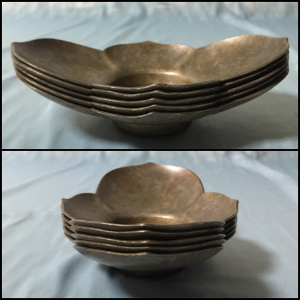 古錫 茶托 中国 金利老店 五客 526g 金属工芸 工芸品 【公式通販】