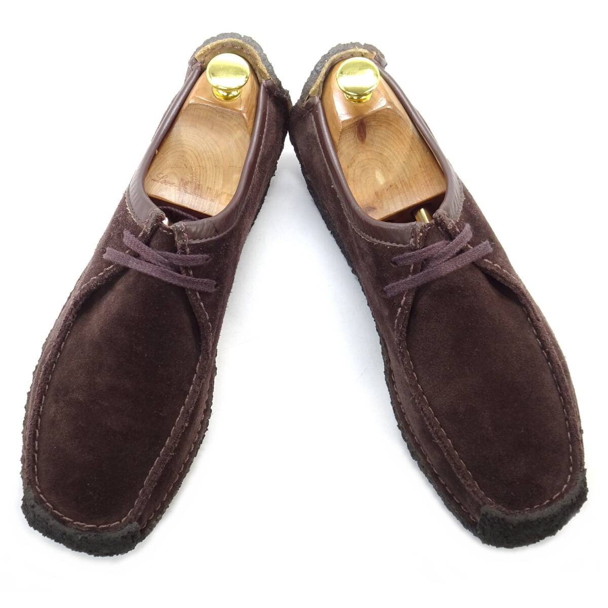 即決 Clarks 25.5cm ワラビー クラークス ナタリー メンズ 濃茶 ダークブラウン 本革 スエード カジュアル 本皮 レザーシューズ 革靴 紳士