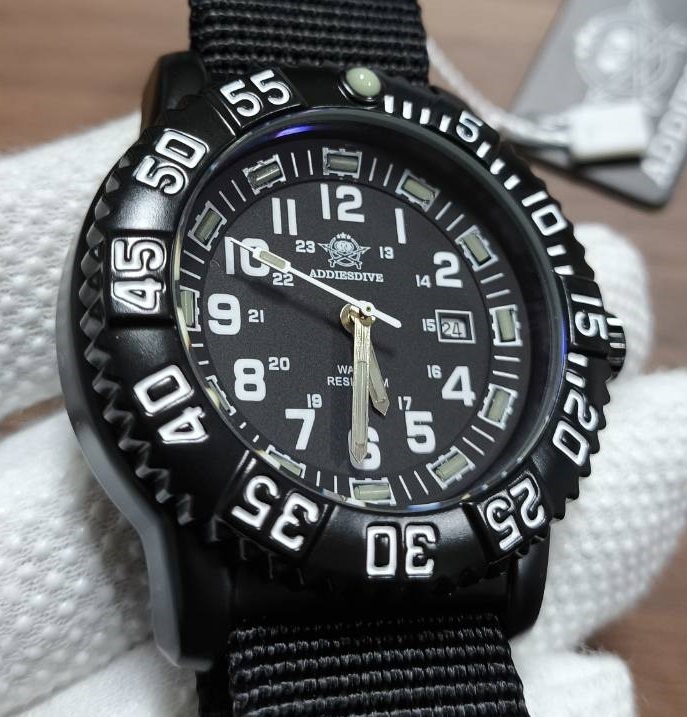 黒黒 addiesdive ミリタリーウォッチ ルミノックス LUMINOX オマージュ 