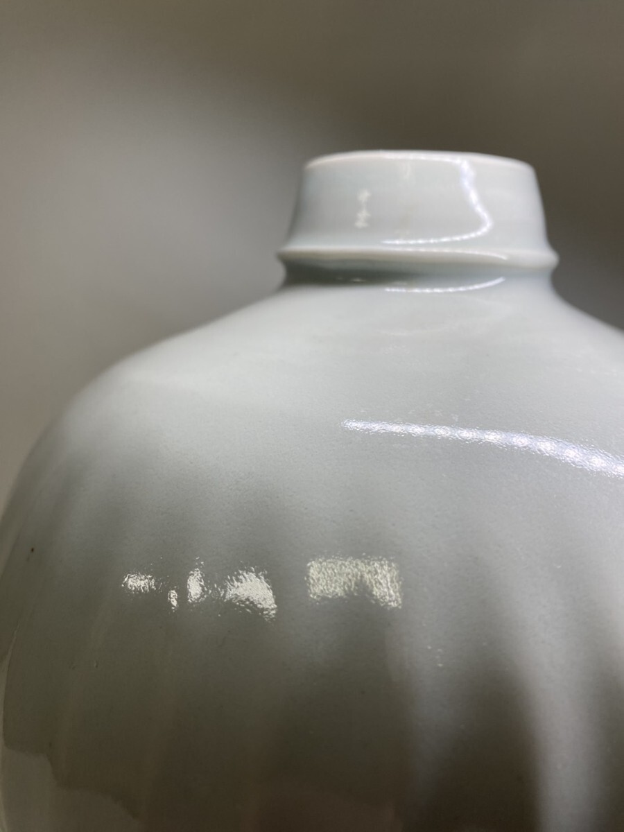 N17「民藝」陶芸家 上田恒次 名品 白磁面取壺 河井寛次郎弟子 日本民藝