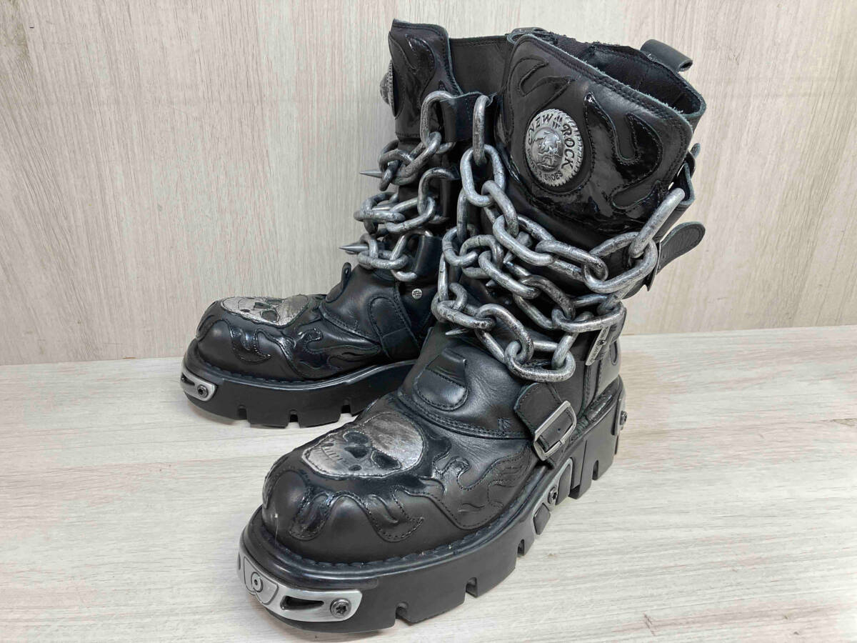 NEW ROCK スペイン製 ロング バトル ブーツ ニューロック サイドジップ 