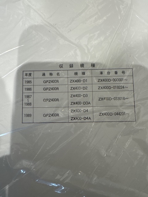 カワサキ GPZ400R サービスマニュアル