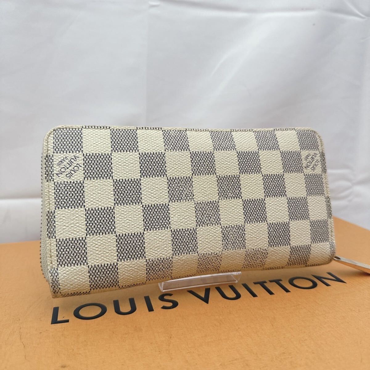 n827 1円 ルイヴィトン LOUIS VUITTON ダミエ アズール ジッピー 
