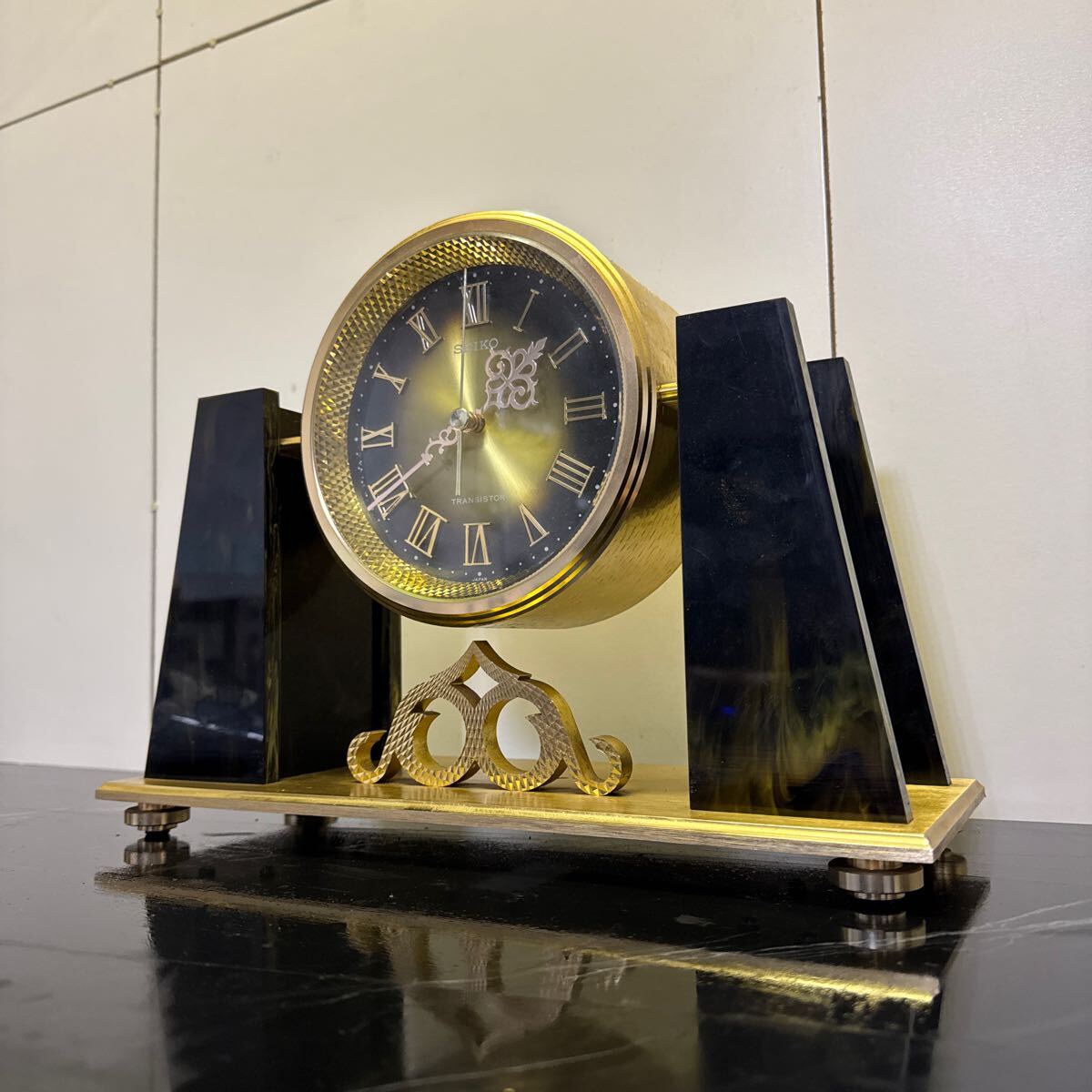 SEIKO 昭和レトロSEIKO トランジスタクロック トランジスタ 大理石調 