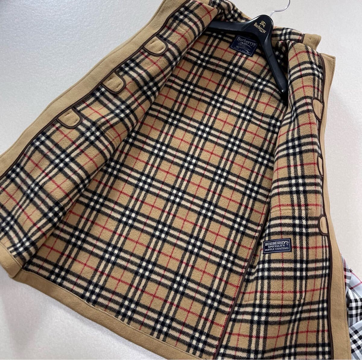 バーバリーロンドン ダッフルコート ノバチェック ウール ベージュ 英国製 バーバリー BURBERRY バーバリーロンドン ダッフルコート ウールコート