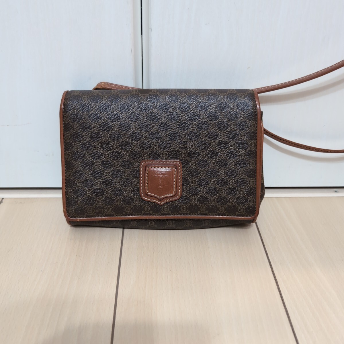 超美品 CELINE セリーヌ マカダムショルダー ショルダーバッグ 斜め 