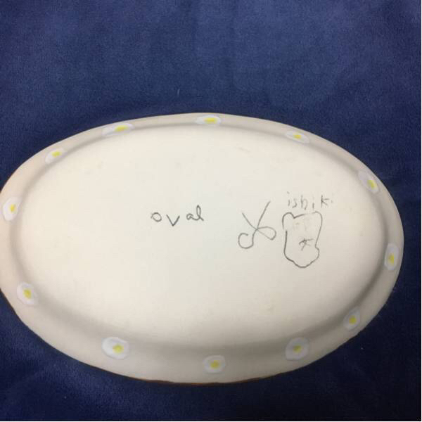 未使用新品　石木文⭐てふてふ オーバルプレート 約18×21.5センチ 皿 美品】石木文 さんの オーバル てふてふ 皿 【公式通販】