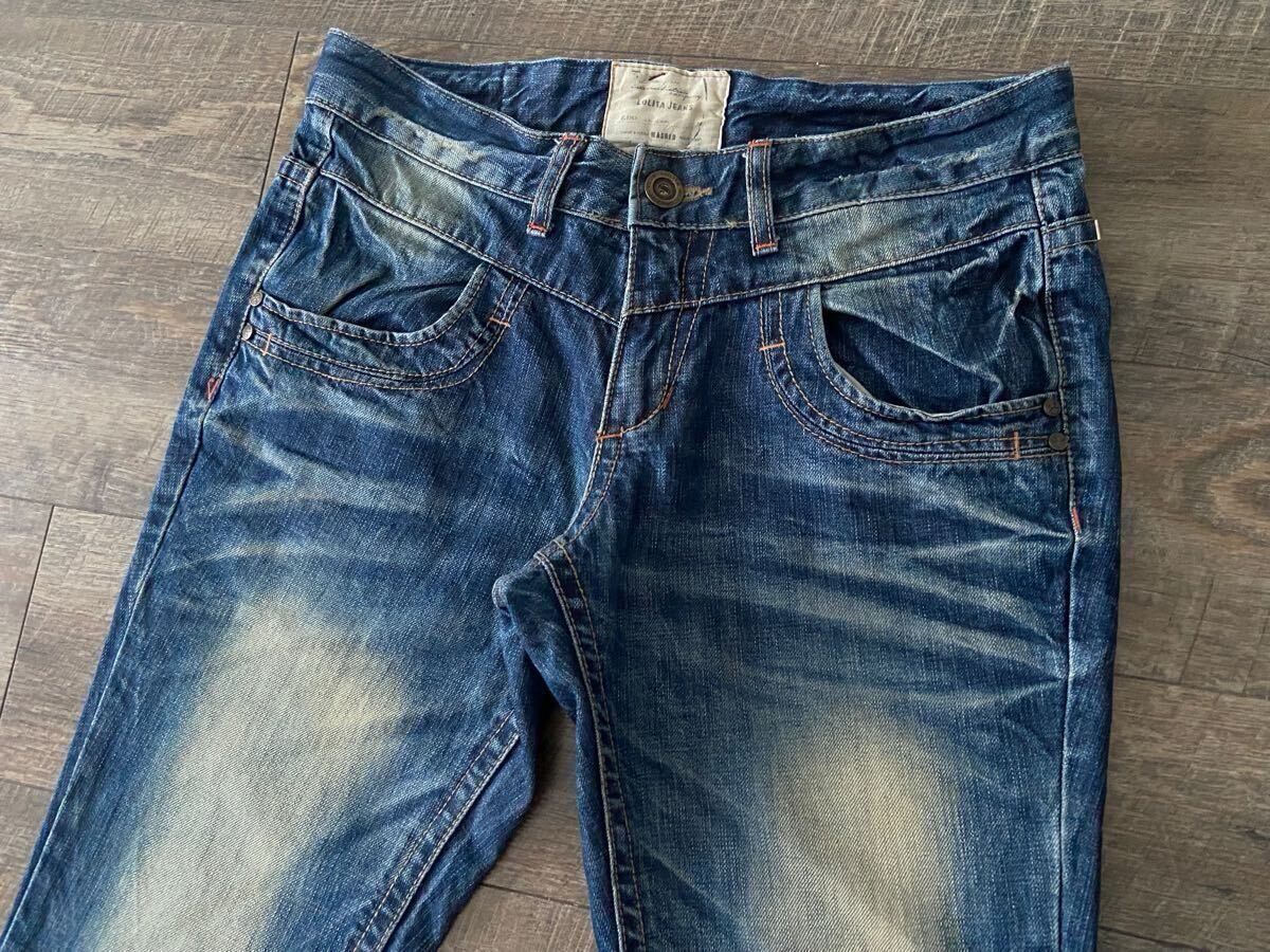 rare 00s LOLITA JEANS studs gimmick grunge distressed bootscut 