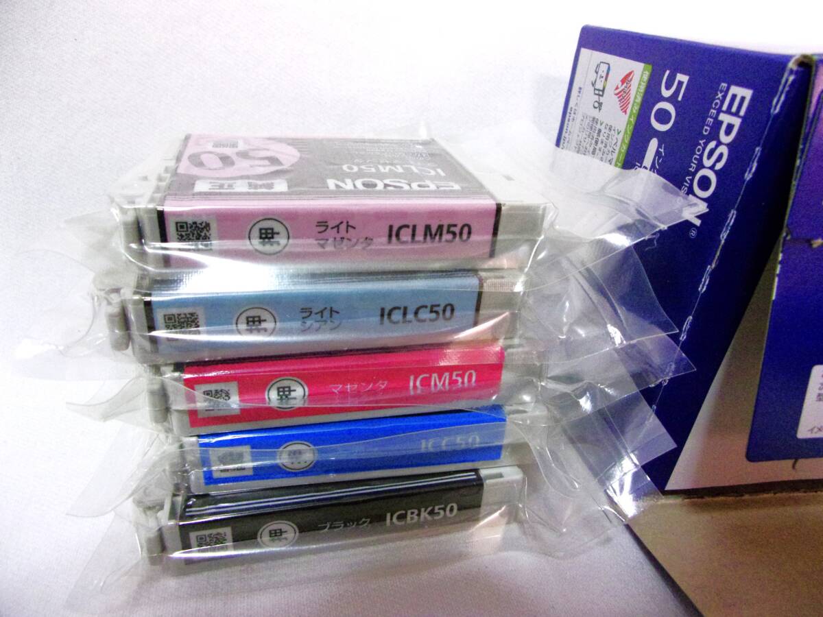 エプソン純正インクカートリッジ６色パックセット／ICY50イエロー欠品★IC6CL50未使用品５パック★推奨使用期限切れ2024．10_2