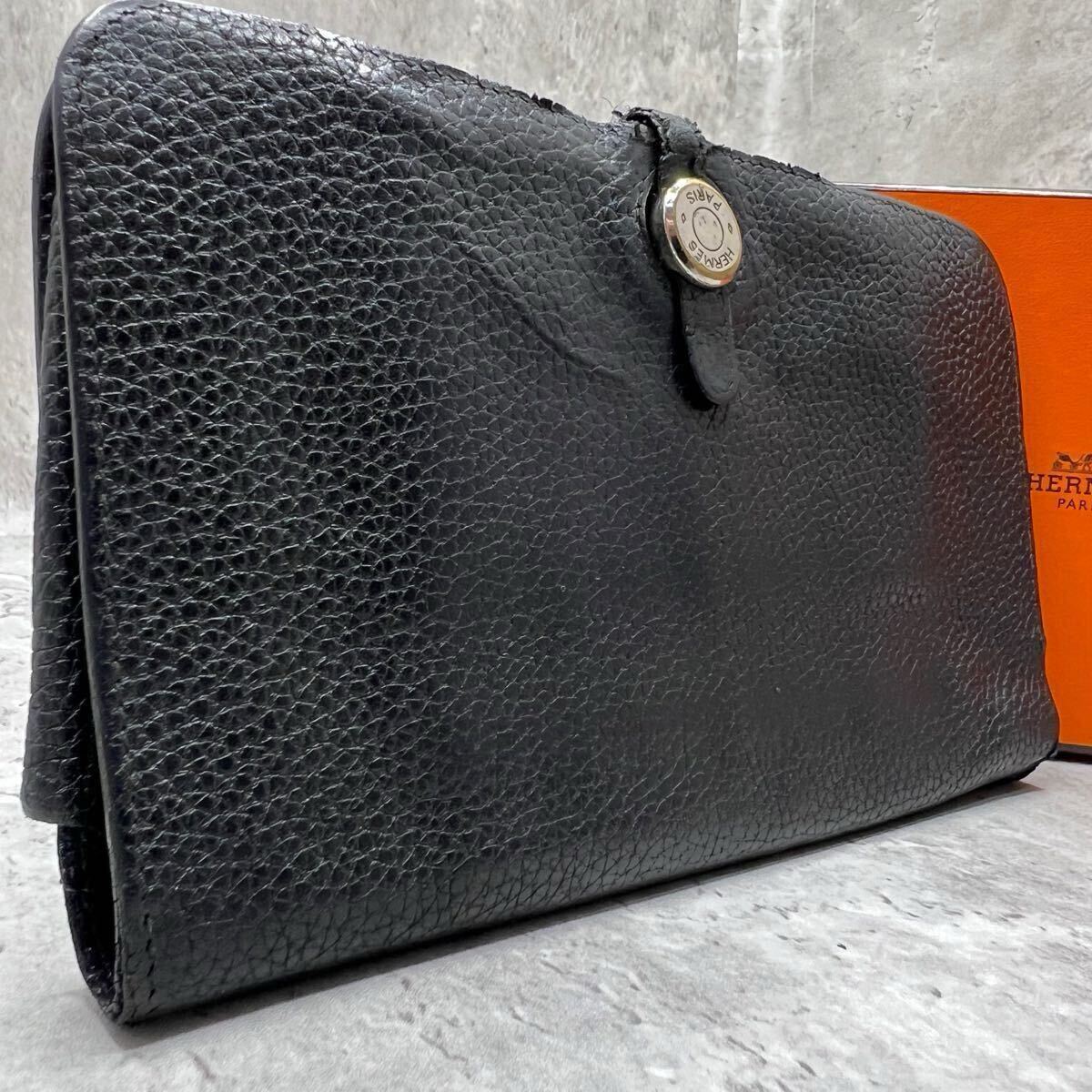 エルメス HERMES ドゴンGM 長財布 二つ折り トゴ レザー シルバー金具 