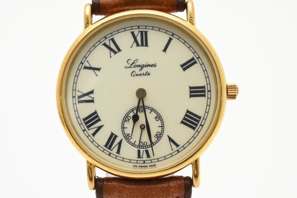 LONGINES Quartz ロンジン クォーツ メンズ腕時計 ゴールドカラー 2針