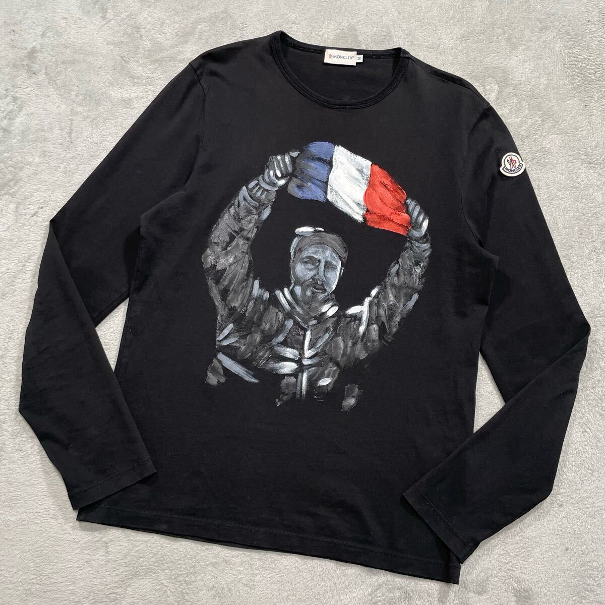 1円 MONCLER モンクレール MAGLIA GIROCOLLO フロントプリント長袖T 