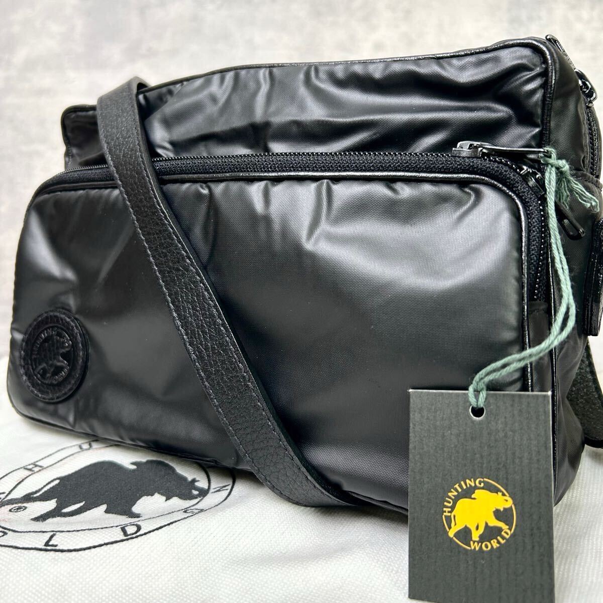 未使用級！HUNTINGWORLD キルティングナイロン ショルダーバッグ ◇希少/未使用級◇ HUNTING WORLD ハンティングワールド メンズ