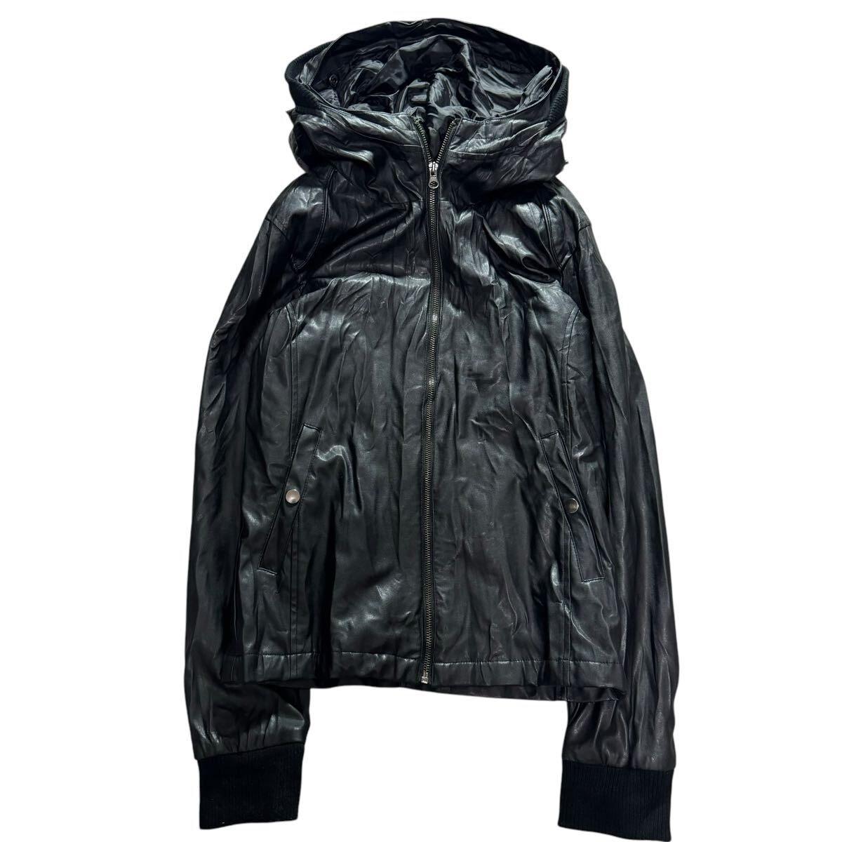 00s L.G.B. japanese label Y2K leather bono hoodie 14th addiction 