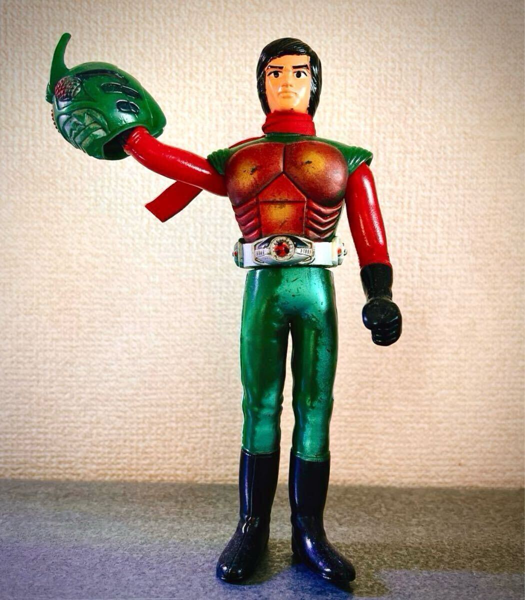 仮面ライダー ポピー スカイライダー 面割れ ソフビ 当時物 スカイ