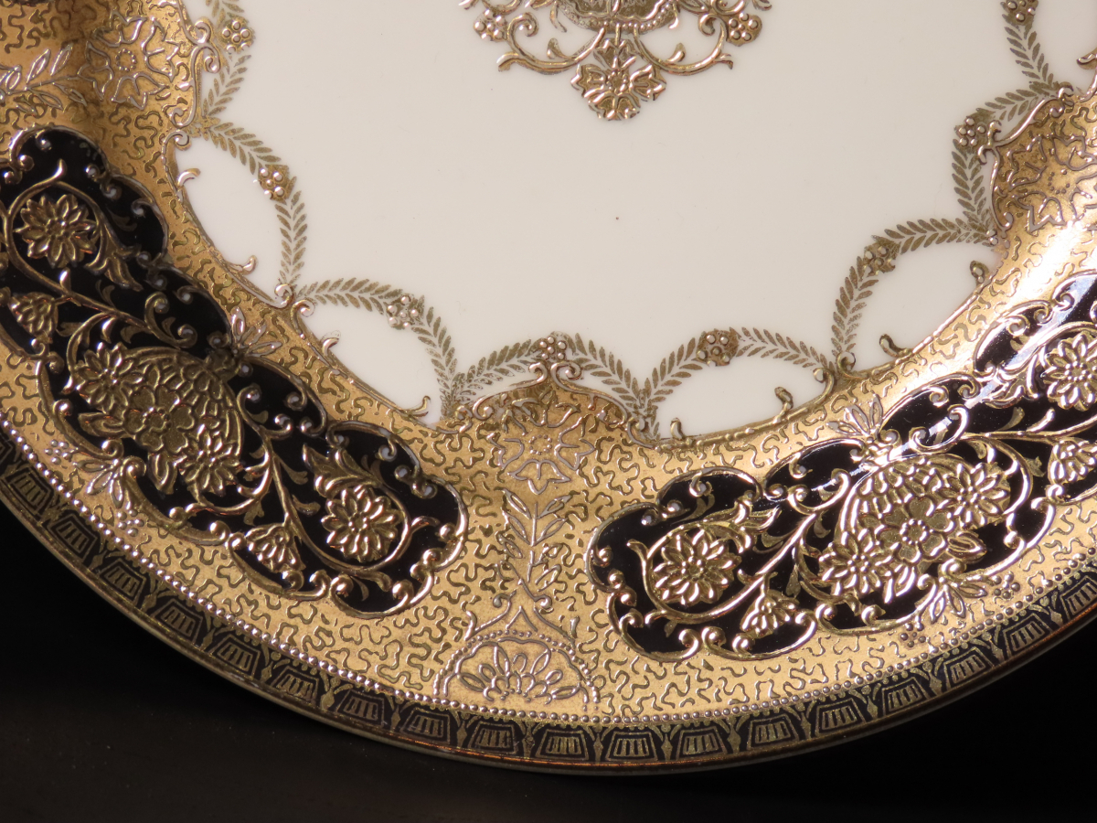 晃】超希少品 オールドノリタケ Noritake マルキ印 最上位作 金彩金盛