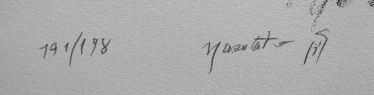 1円～ 真作保証 【エッジング】 舟越保武 「女の顔Ⅱ」 191/198 作者直筆サイン 額装 保存袋 状態良好_4