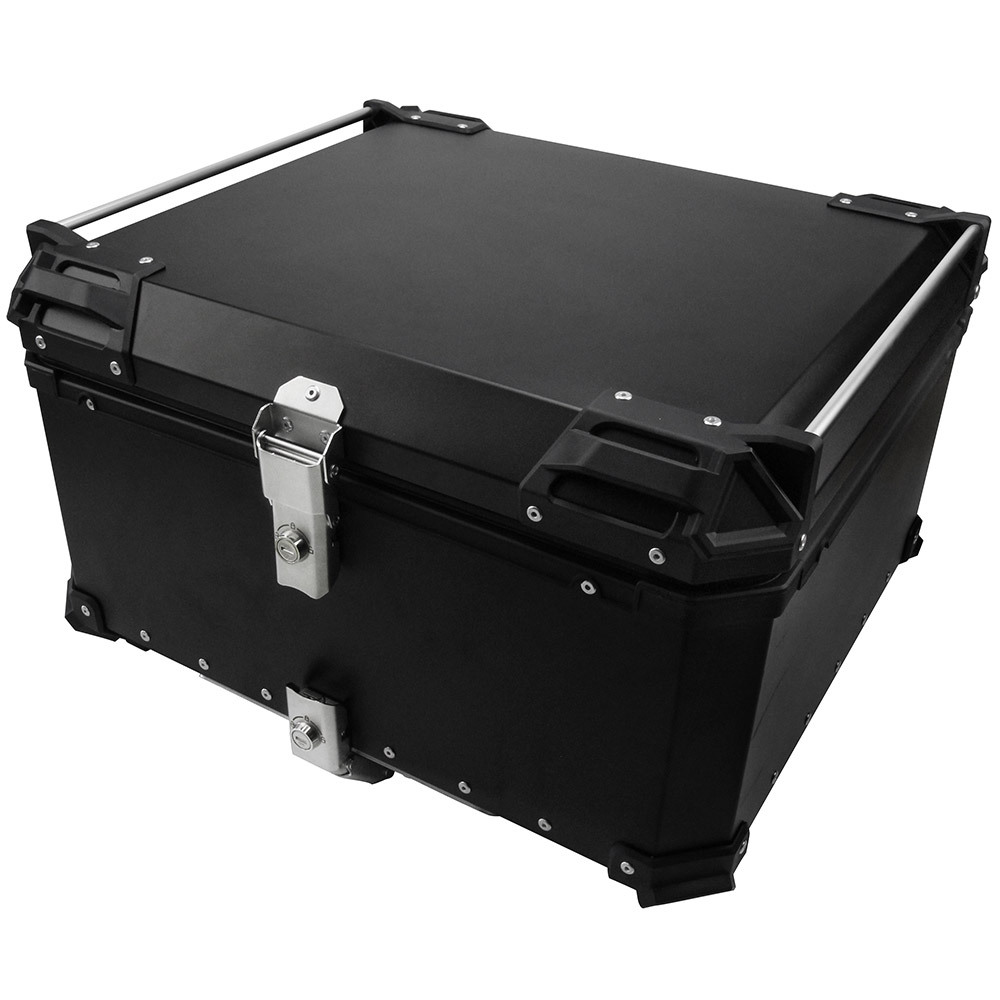 トップケース TT100L 通勤 ツーリング キャンプ バイク用 アルミ リアボックス 取付ベース付 簡単脱着 ブラック 黒 シルバー
