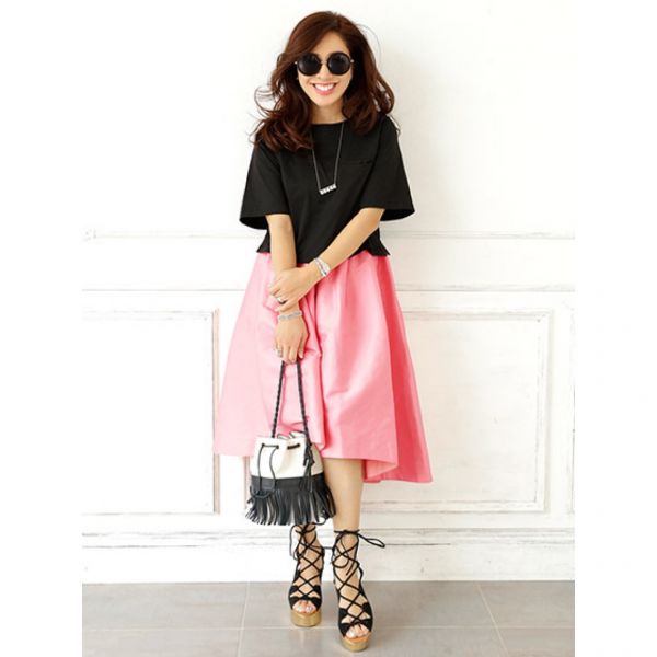 1)ピンクアシンメトリースカートChestyスカートパンツchayワンピ