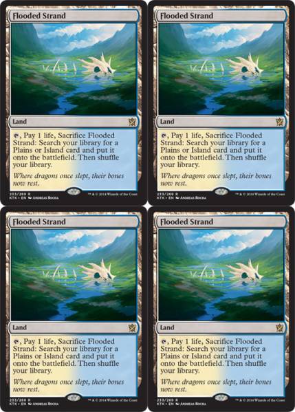 ☆え土 溢れかえる岸辺/Flooded Strand 4枚組 条件付送料無料 （ MTG