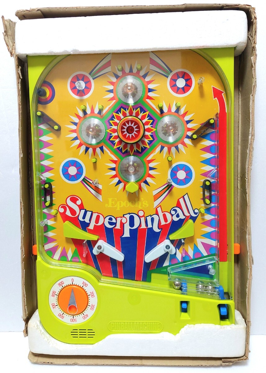 ベースボールマシン　エポック社製　昭和レトロポップ　可愛いピンボール　箱・取説付 ☆懐かし!昭和レトロ当時物!1973年製 エポック社「EPOCH スーパーピン