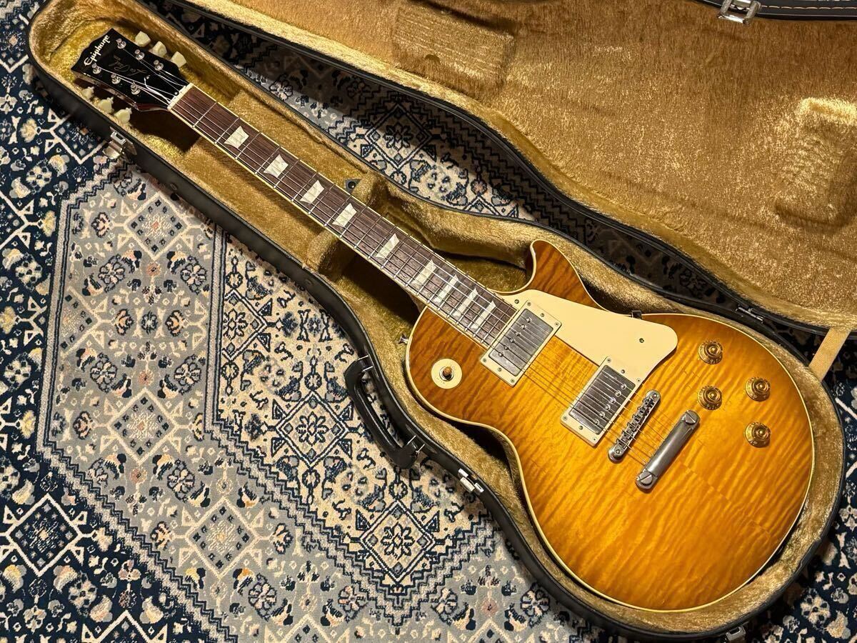 希少品 日本製 山野楽器限定 2001年製 Epiphone Les Paul Standard HoneyBurst Japan エピフォン ジャパン レスポール スタンダード 4.2kg_4