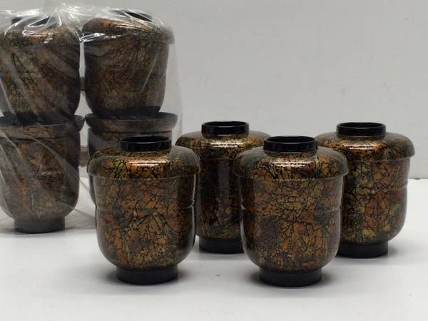 展示未使用★8【小吸椀/箸洗い】黒虹彩 7客おまけ1客 業務用食器