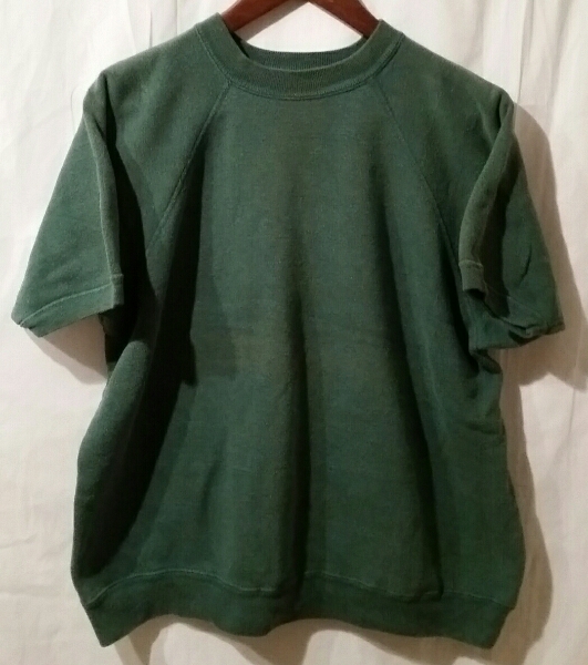 60s ビンテージ 半袖スウェット 無地 緑 /検ランタグ サーフ 70s