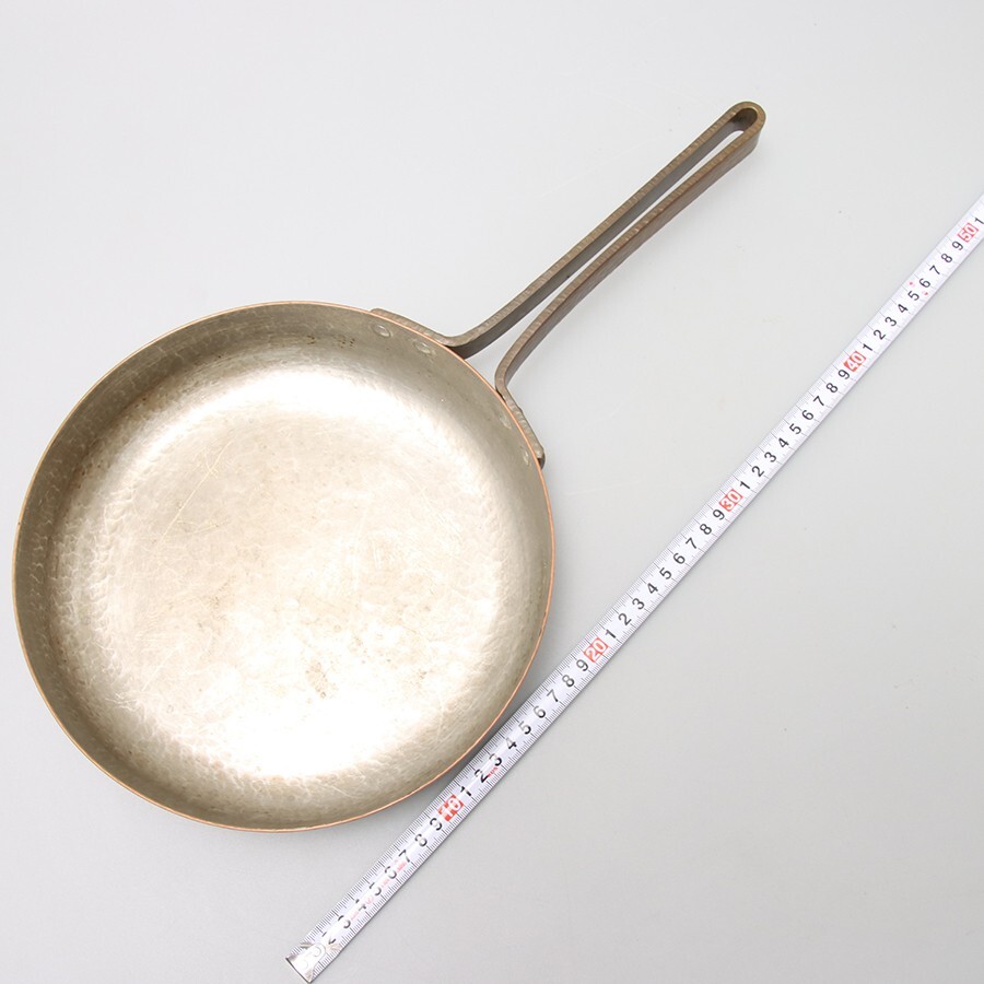 PK793. 金工美術 【玉川堂】 銅 フライパン 直径約24cm / 調理器具銅鍋
