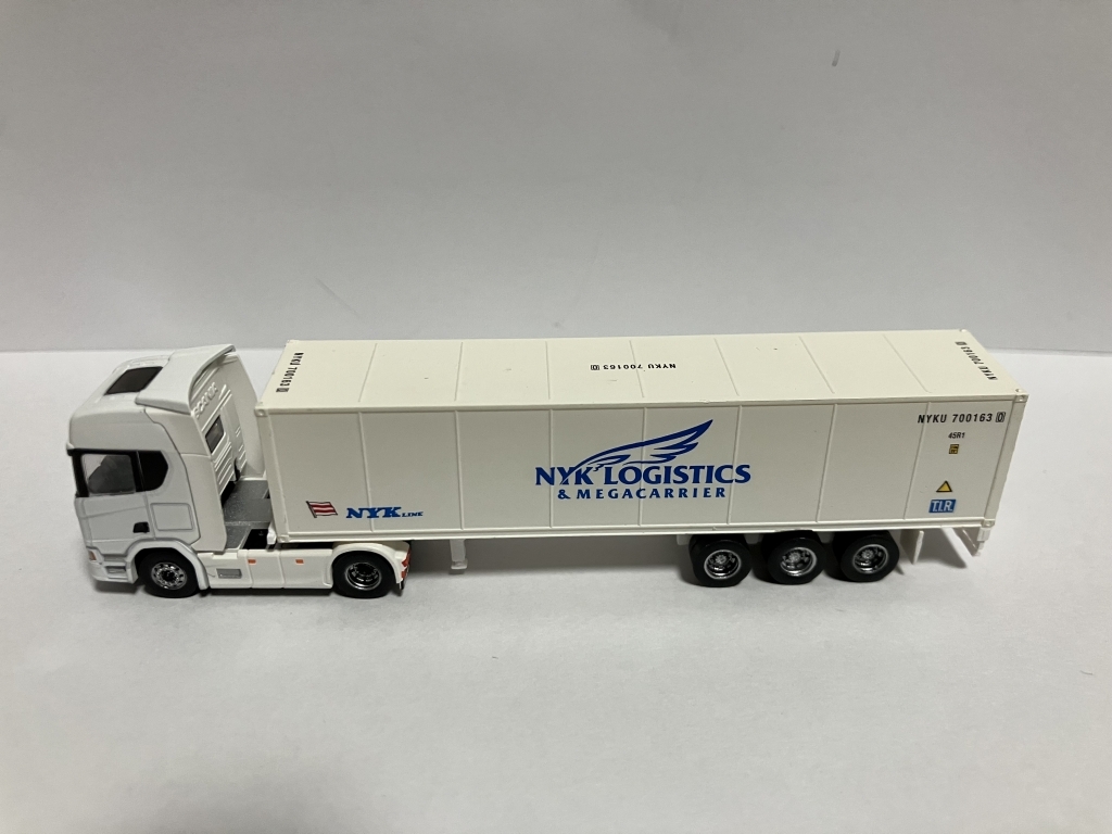 TOMYTEC スカニアトレーラー ホワイト 日本郵船冷凍コンテナ搭載車-705 
