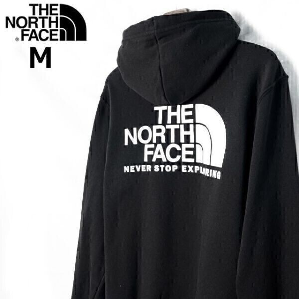 1円～!売切!【正規新品】THE NORTH FACE◆THROWBACK HOODIE パーカー スウェット US限定 男女兼用 ビッグロゴ アウトドア(M)黒 181130-30_2