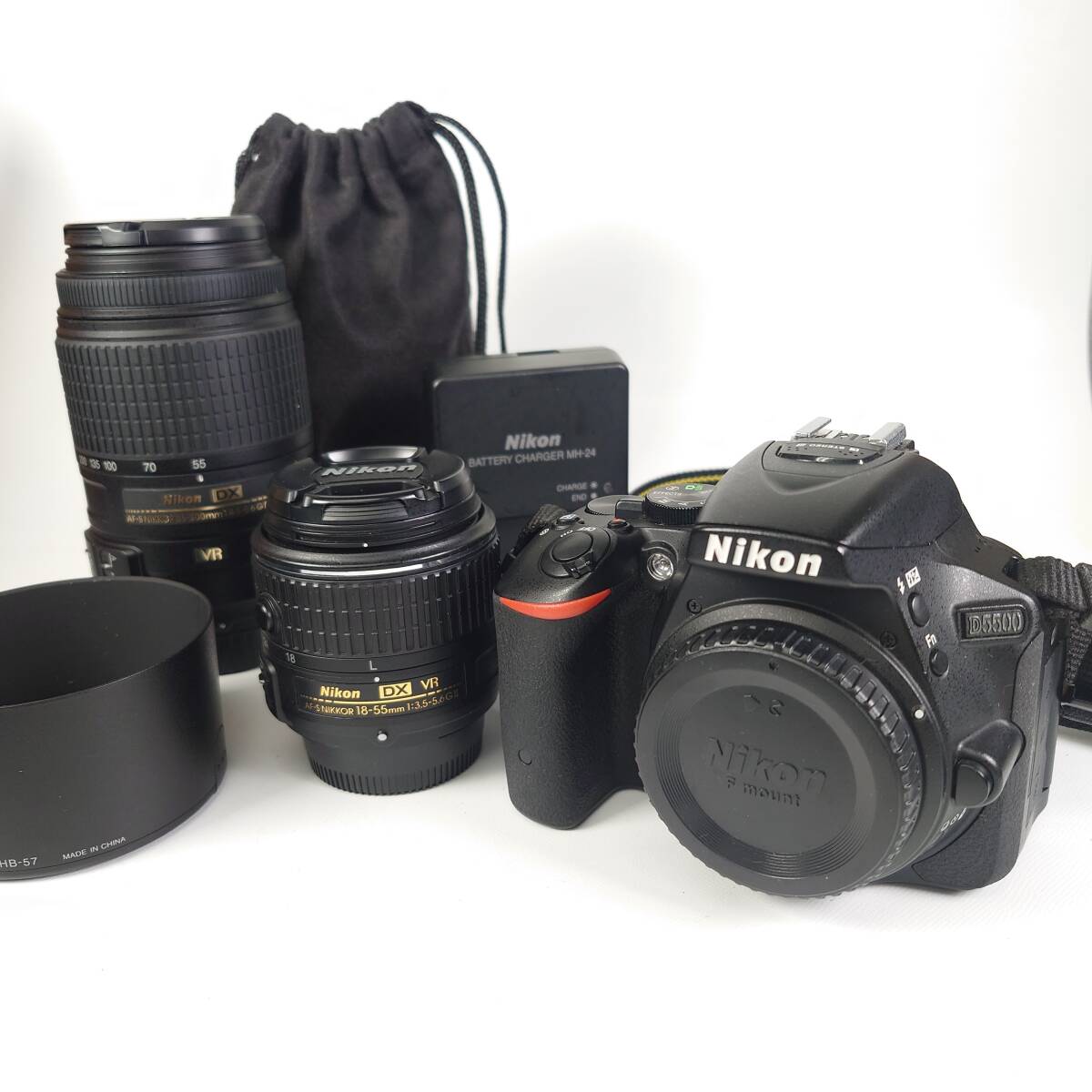 1スタ SH3127回 Nikon D5500 デジタル一眼レフカメラ ダブルズームキット 18-55mm F3.5-5.6G VR II 55-300mm F4.5-5.6G ED VR ニコン 1円_1