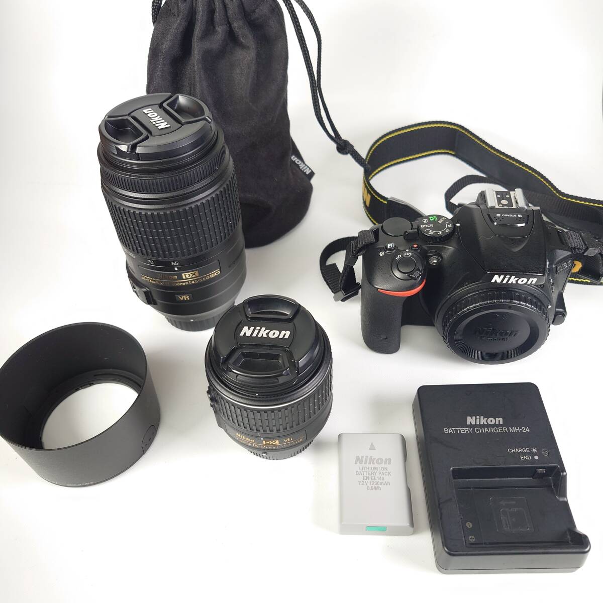 1スタ SH3127回 Nikon D5500 デジタル一眼レフカメラ ダブルズームキット 18-55mm F3.5-5.6G VR II 55-300mm F4.5-5.6G ED VR ニコン 1円_2