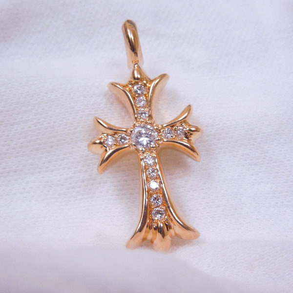 クロムハーツ 22k タイニーCHクロスファット パヴェ 純正