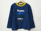 メール便OK ファミリア 乗り物 カットソー 110cm/紺 ◇■