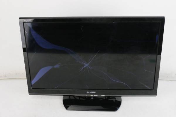 T27☆SHARP AQUOS 24型液晶テレビ LC-24K20 液晶割れ ジャンク 液晶