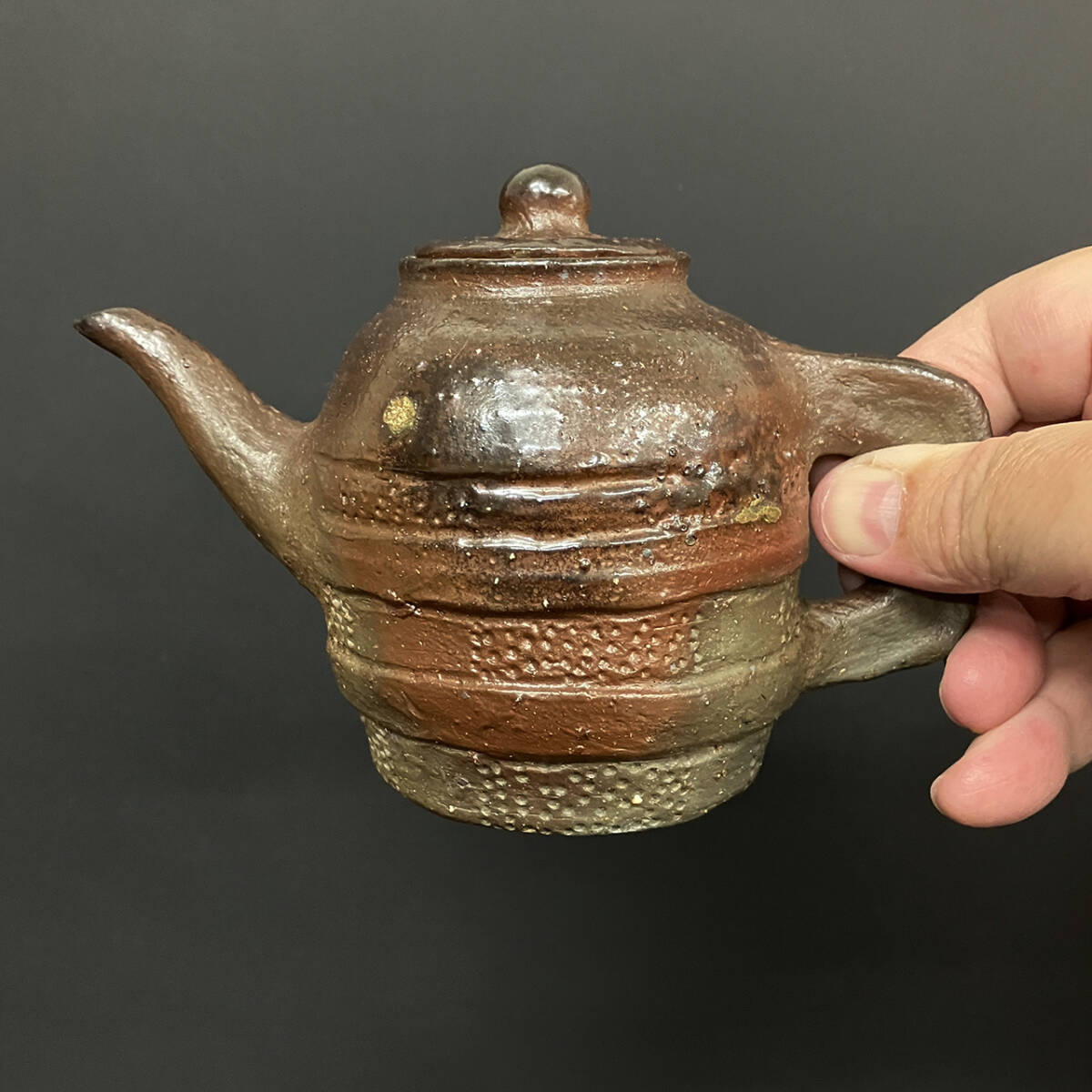 伝説の陶芸家 國吉清尚 焼締 珊瑚窯変 酒注 注器 (検索用 国吉清尚