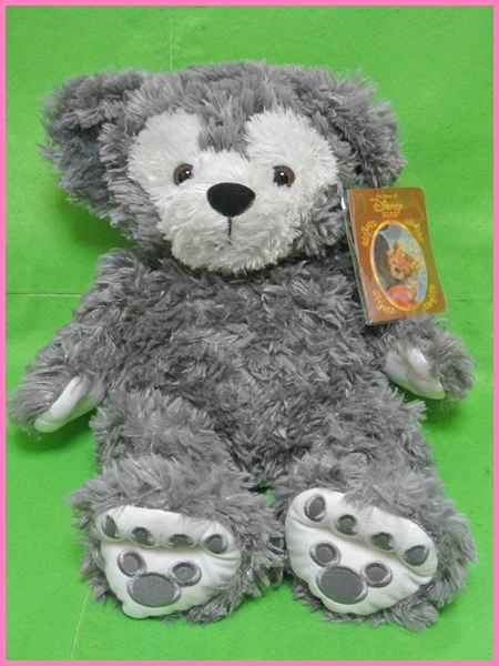 WDW ディズニーベア ダッフィー グレー GRAY 毛長 ビーズ入 美品