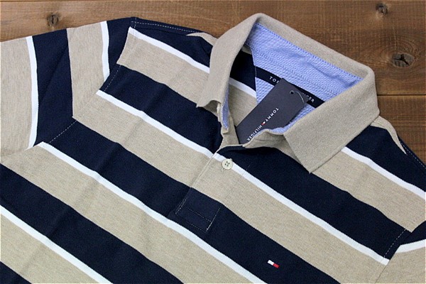 ★TOMMY HILFIGER トミー ポロシャツ 茶紺[879684-081-M]us三