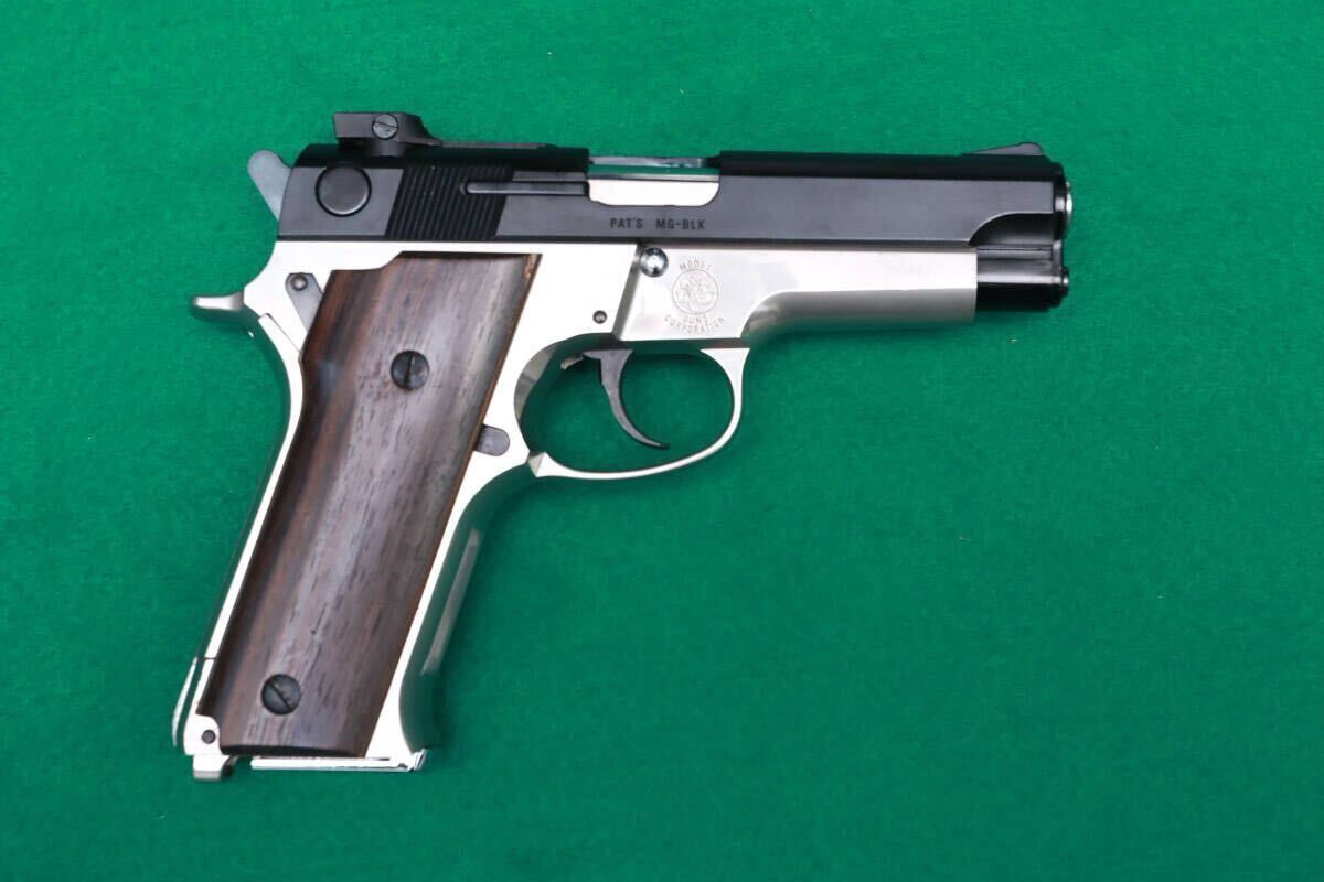 未発火 絶版 ハーフシルバー ウッドグリップ カスタム MGC S&W M59