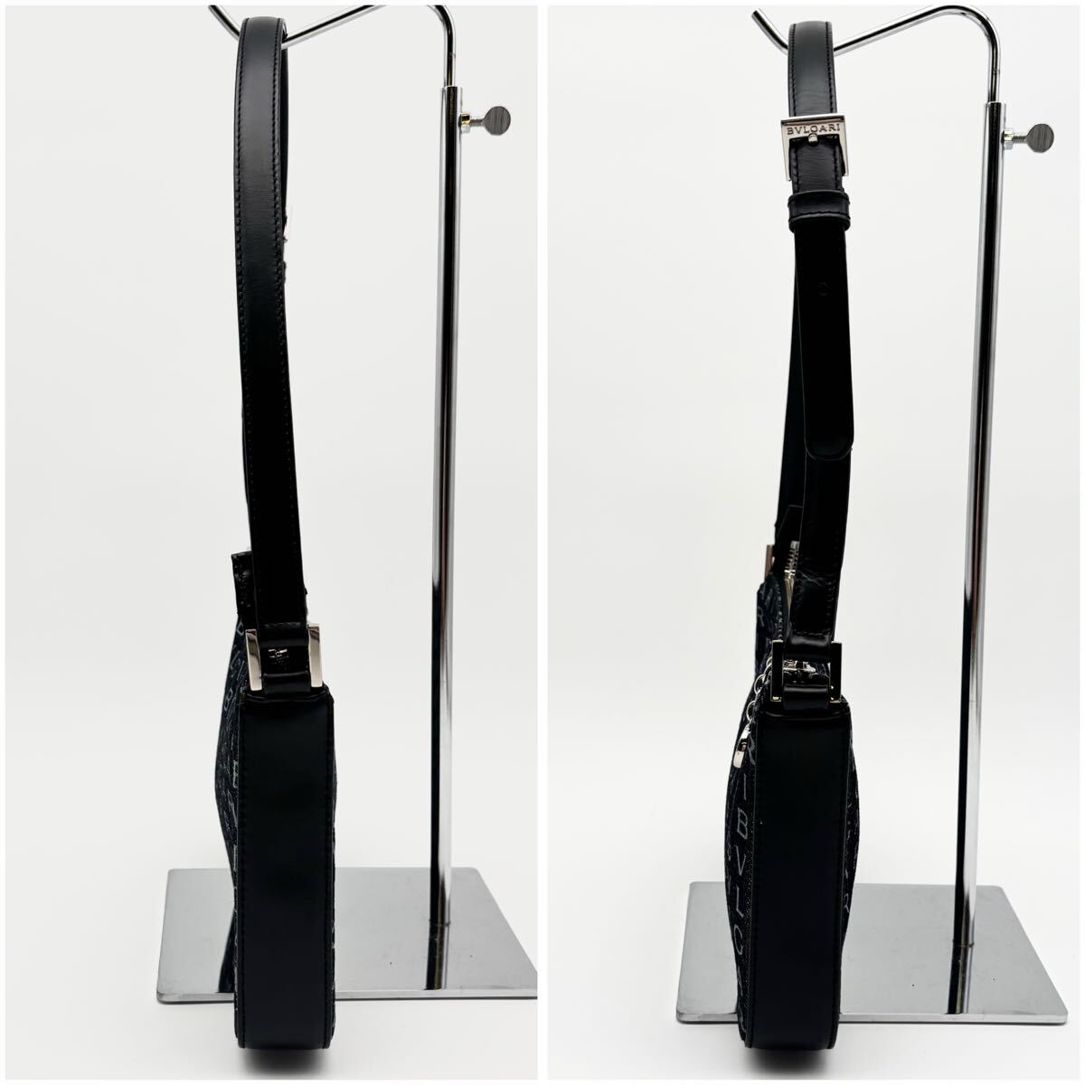 美品】BVLGARI ブルガリ ロゴマニア ショルダーバッグ ブラック