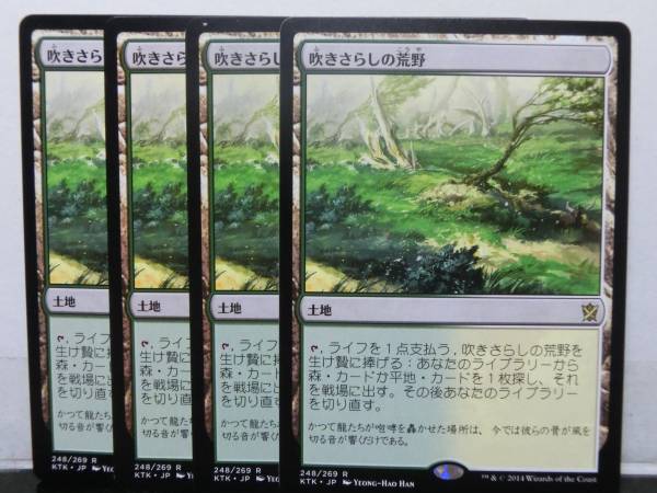 MTG 吹きさらしの荒野 日本語版 4枚セット KTK 吹きさらしの荒野