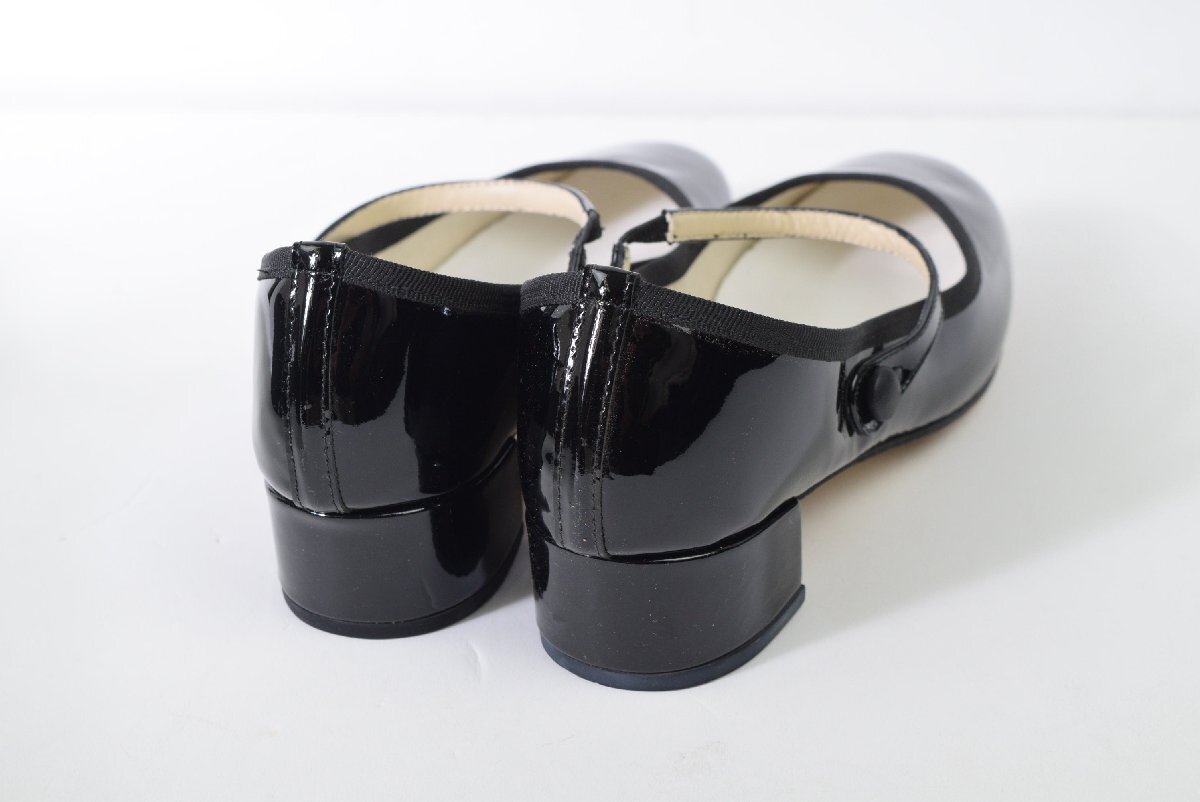 2355-25J0104★レペット repetto★新品 箱付き ROSE BALL ワンストラップ パテント パンプス 38 黒ブラック 68200円　_4