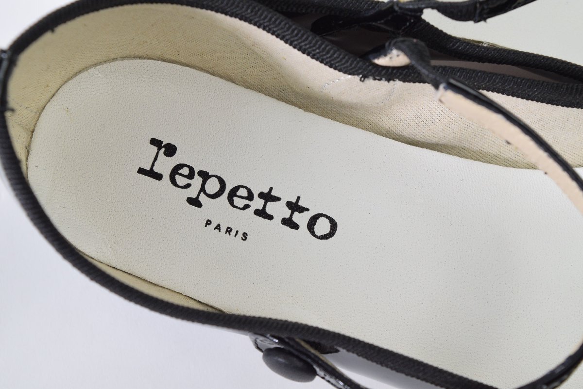2355-25J0104★レペット repetto★新品 箱付き ROSE BALL ワンストラップ パテント パンプス 38 黒ブラック 68200円　_5