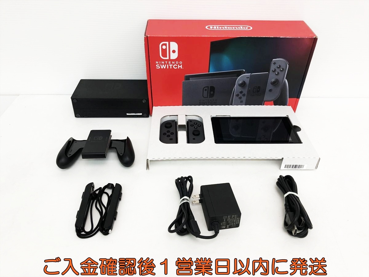 【1円】任天堂 新モデル Nintendo Switch 本体 セット グレー ニンテンドースイッチ 初期化/動作確認済 新型 L01-601hr/G4_1