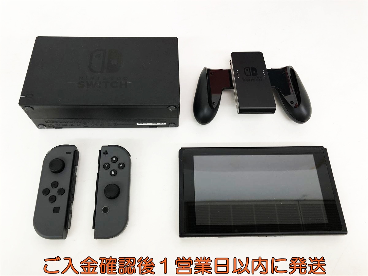 【1円】任天堂 新モデル Nintendo Switch 本体 セット グレー ニンテンドースイッチ 初期化/動作確認済 新型 L01-601hr/G4_3